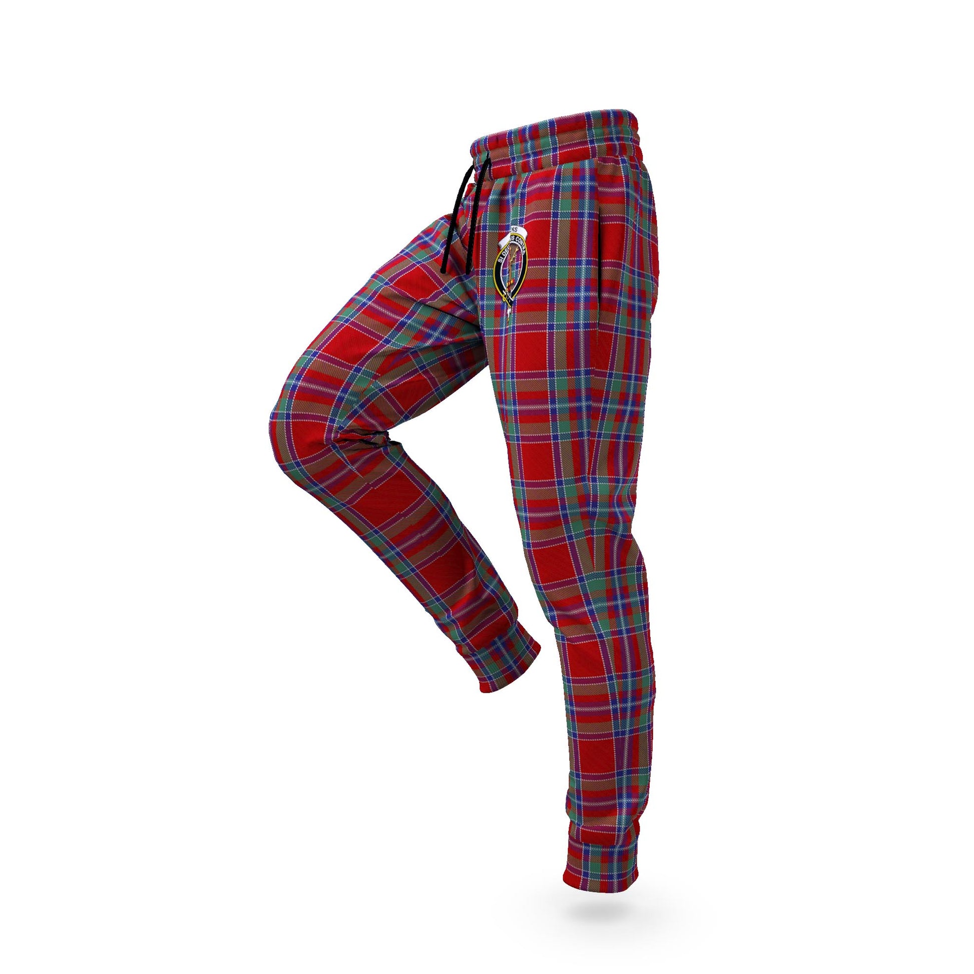 Spens Tartan Joggers Pants with Family Crest S - Tartanvibesclothing Shop