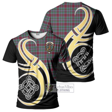 Spens Tartan T-Shirt with Family Crest and Celtic Symbol Style