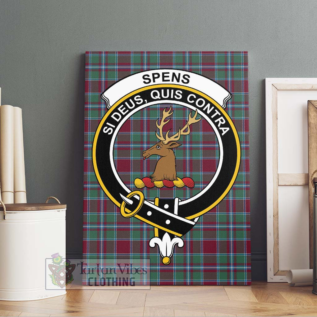 Spens Tartan Canvas Print Wall Art with Family Crest Without Frame - Tartan Vibes Clothing