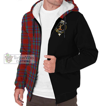 Spens Tartan Sherpa Hoodie with Family Crest and Half Of Me Style