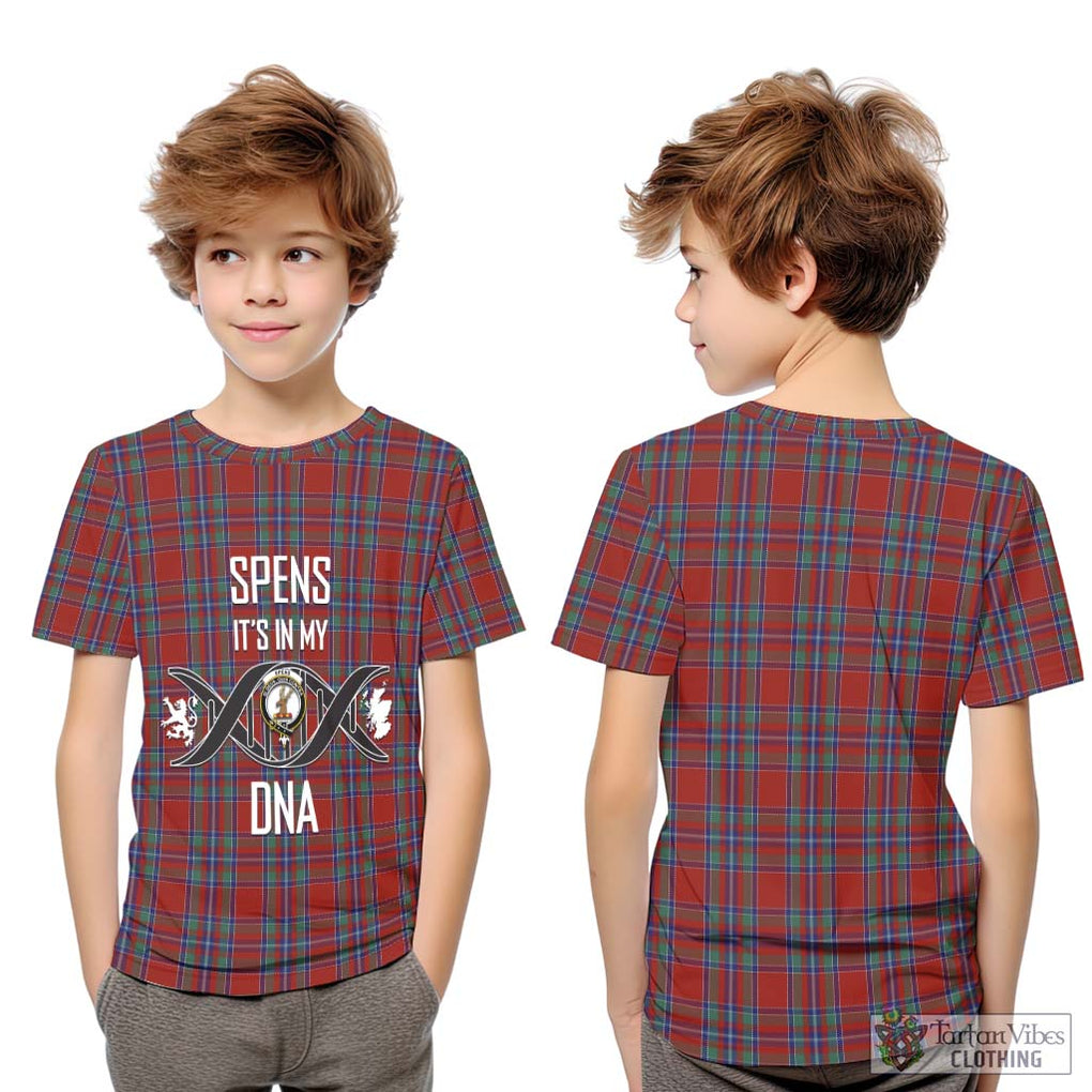 Spens Tartan Kid T-Shirt with Family Crest DNA In Me Style Youth XL Size14 - Tartanvibesclothing Shop