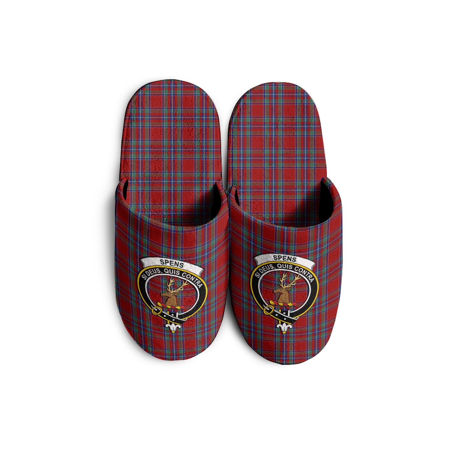 Spens Tartan Home Slippers with Family Crest KIDS - Tartan Vibes Clothing