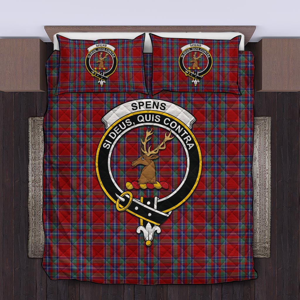 Spens Tartan Quilt Bed Set with Family Crest Twin - Tartan Vibes Clothing