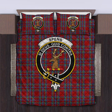 Spens Tartan Quilt Bed Set with Family Crest