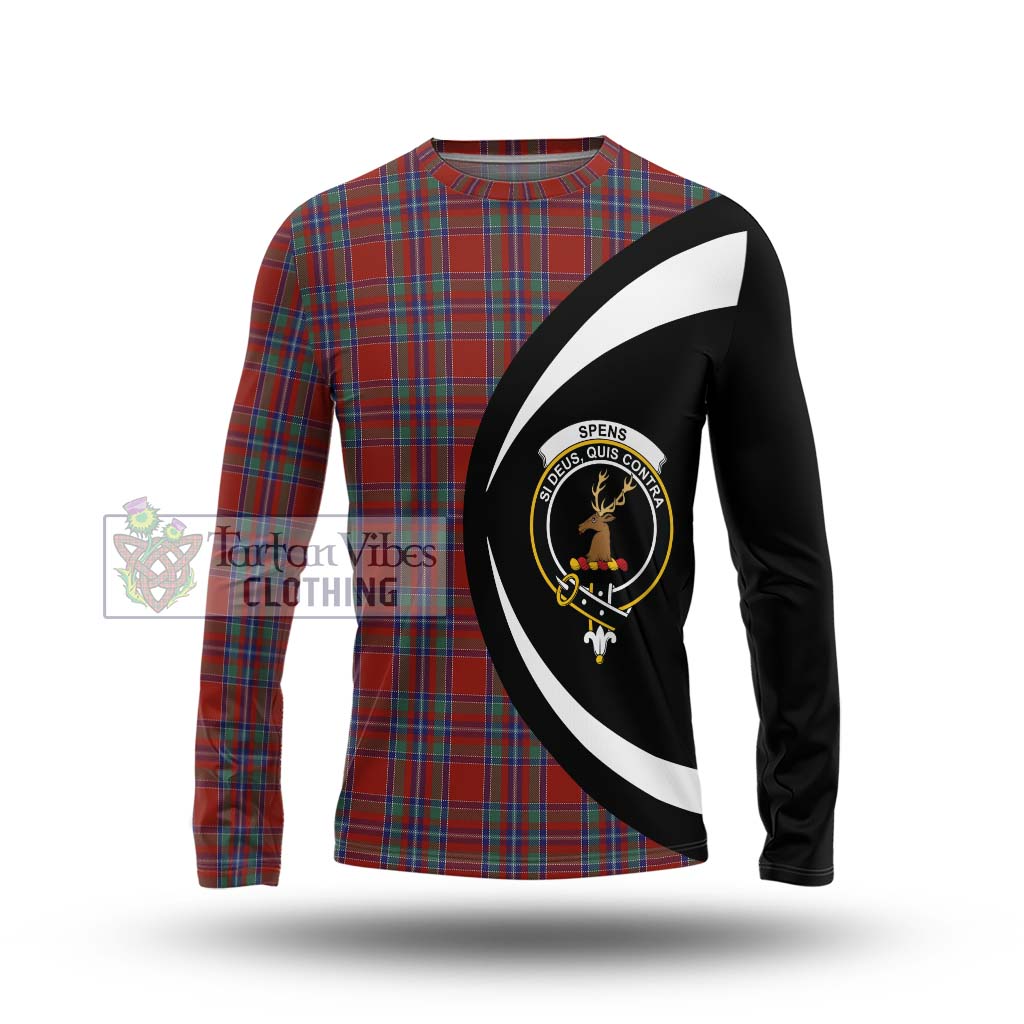 Spens Tartan Long Sleeve T-Shirt with Family Crest Circle Style Unisex - Tartan Vibes Clothing