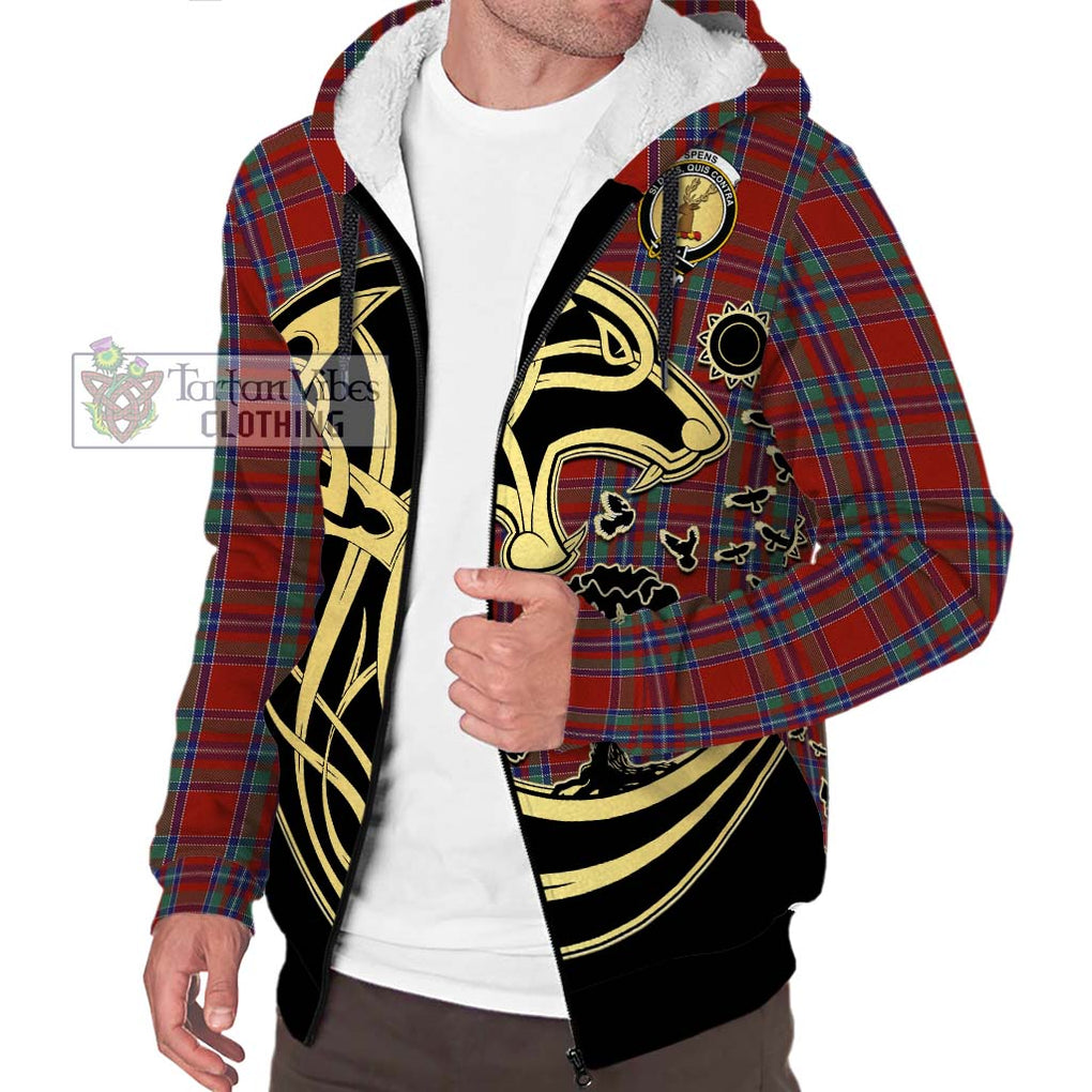 Spens Tartan Sherpa Hoodie with Family Crest Celtic Wolf Style Unisex S - Tartan Vibes Clothing