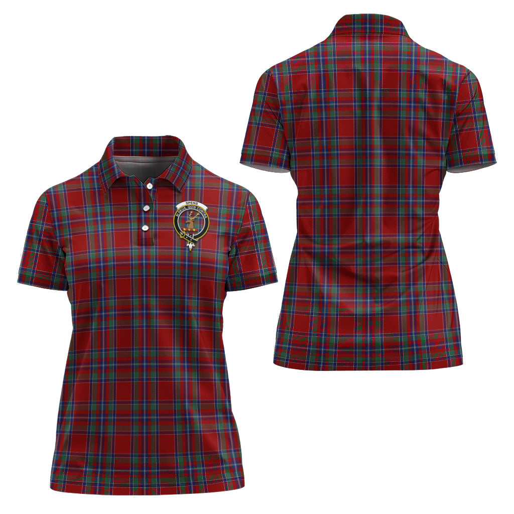 Spens Tartan Polo Shirt with Family Crest For Women Women - Tartan Vibes Clothing