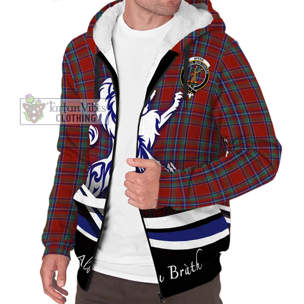 Spens Tartan Sherpa Hoodie with Alba Gu Brath Regal Lion Emblem Unisex S - Tartanvibesclothing Shop