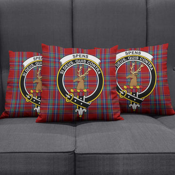 Spens Tartan Pillow Cover with Family Crest