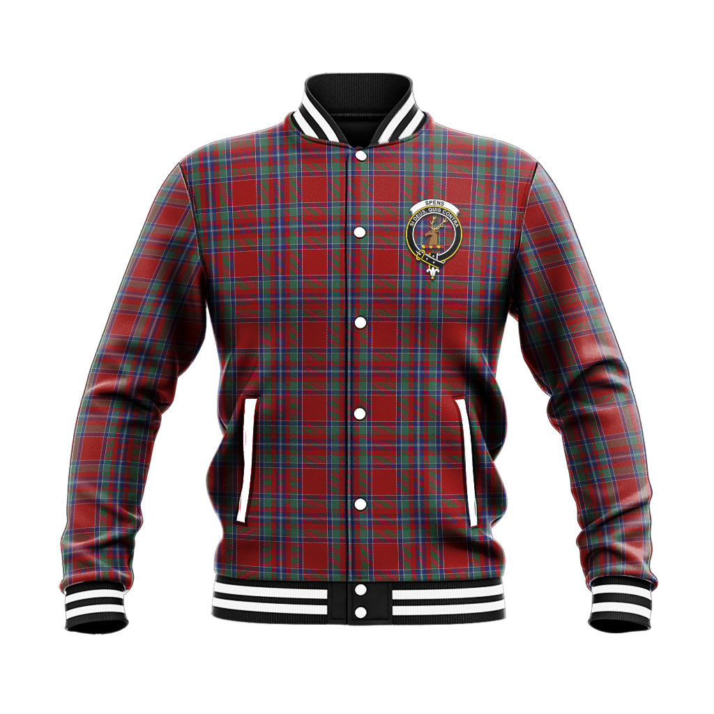 Spens Tartan Baseball Jacket with Family Crest - Tartan Vibes Clothing