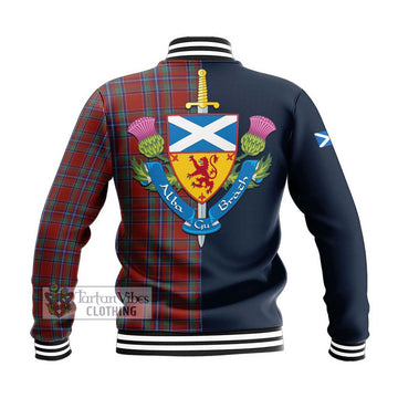 Spens Tartan Baseball Jacket Alba with Scottish Lion Royal Arm Half Style