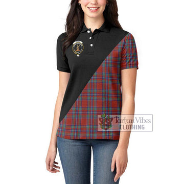 Spens Tartan Women's Polo Shirt with Family Crest and Military Logo Style