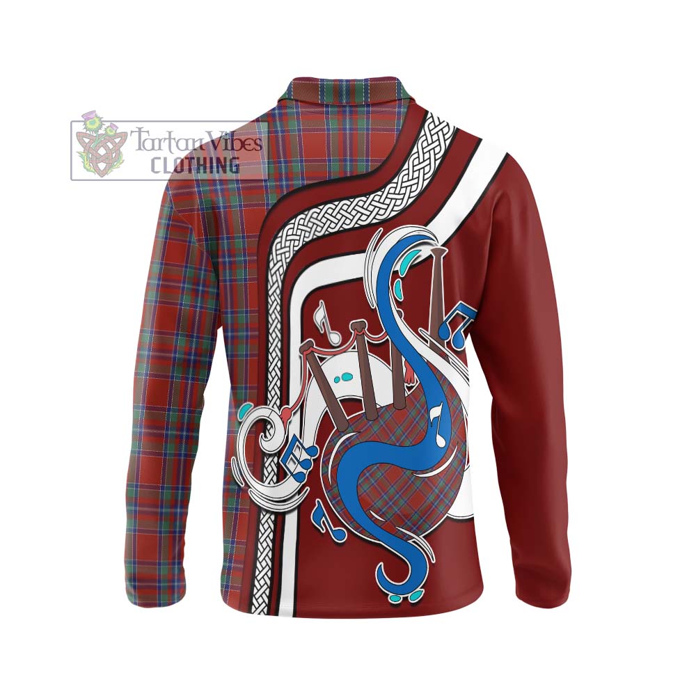 Tartan Vibes Clothing Spens Tartan Long Sleeve Polo Shirt with Epic Bagpipe Style