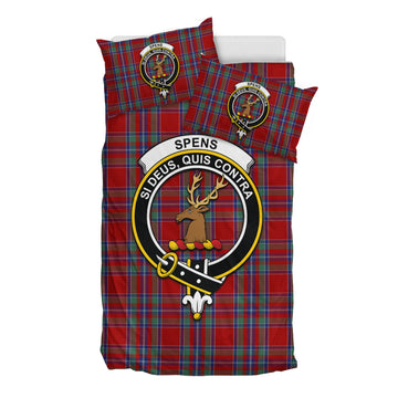 Spens Tartan Bedding Set with Family Crest