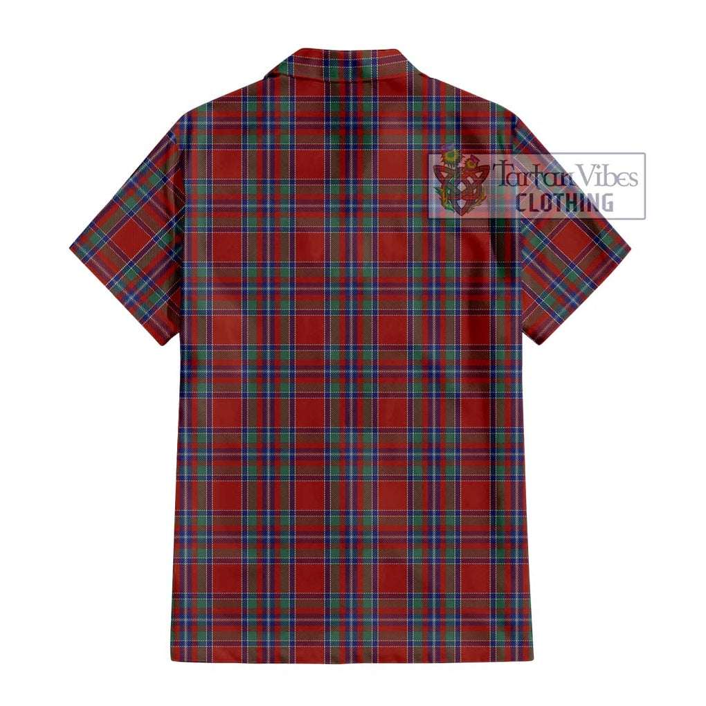 Spens Tartan Short Sleeve Button Shirt with Family Crest DNA In Me Style - Tartanvibesclothing Shop