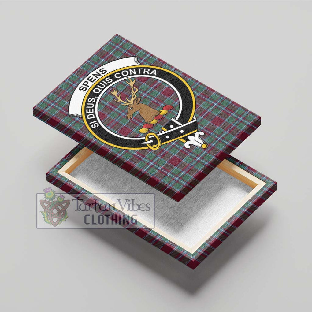 Spens Tartan Canvas Print Wall Art with Family Crest - Tartan Vibes Clothing