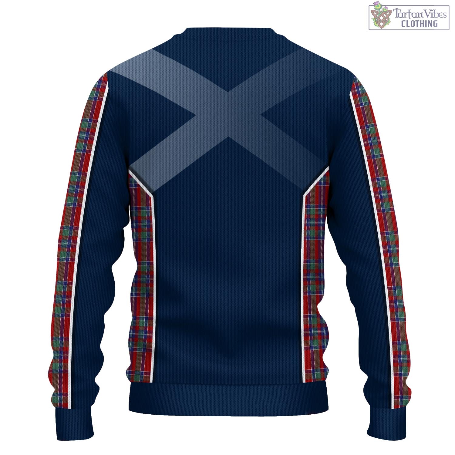 Tartan Vibes Clothing Spens Tartan Knitted Sweatshirt with Family Crest and Scottish Thistle Vibes Sport Style