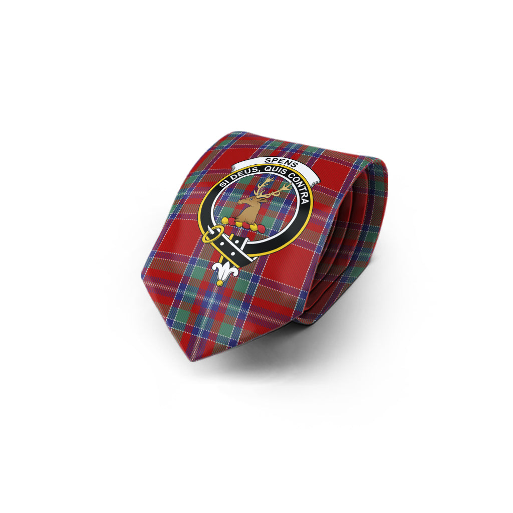 Spens Tartan Classic Necktie with Family Crest - Tartan Vibes Clothing