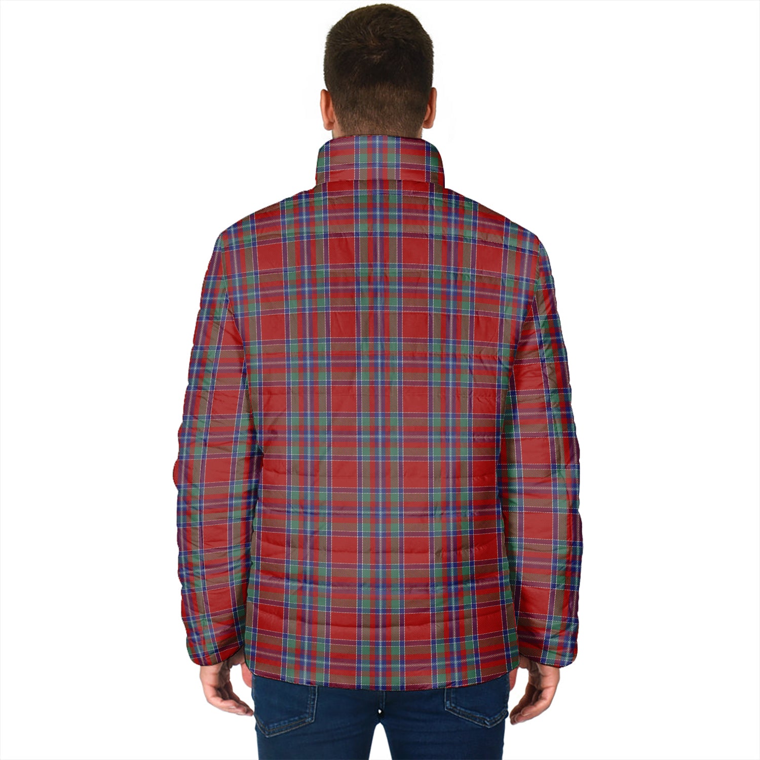 Spens Tartan Padded Jacket with Family Crest - Tartan Vibes Clothing