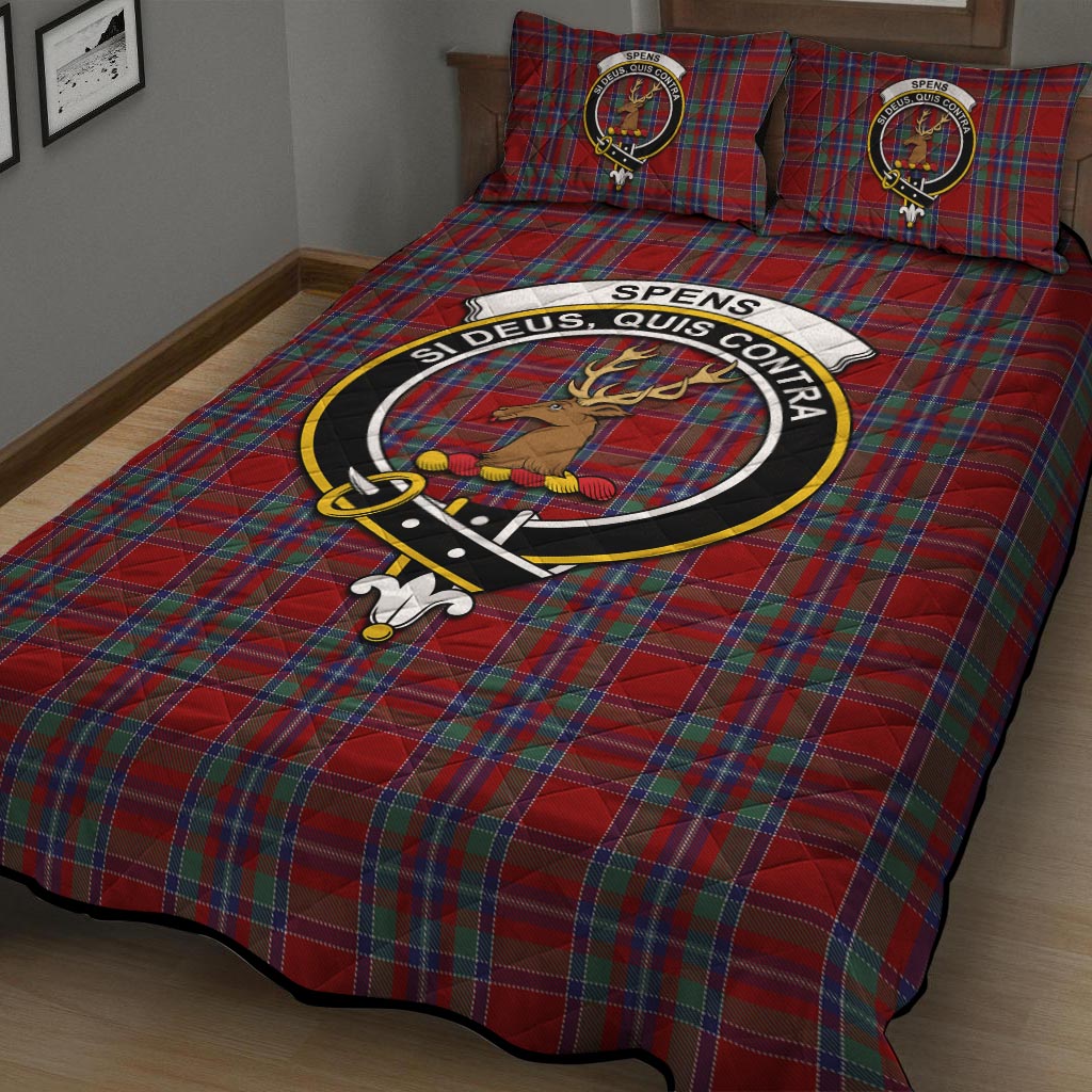 Spens Tartan Quilt Bed Set with Family Crest - Tartan Vibes Clothing