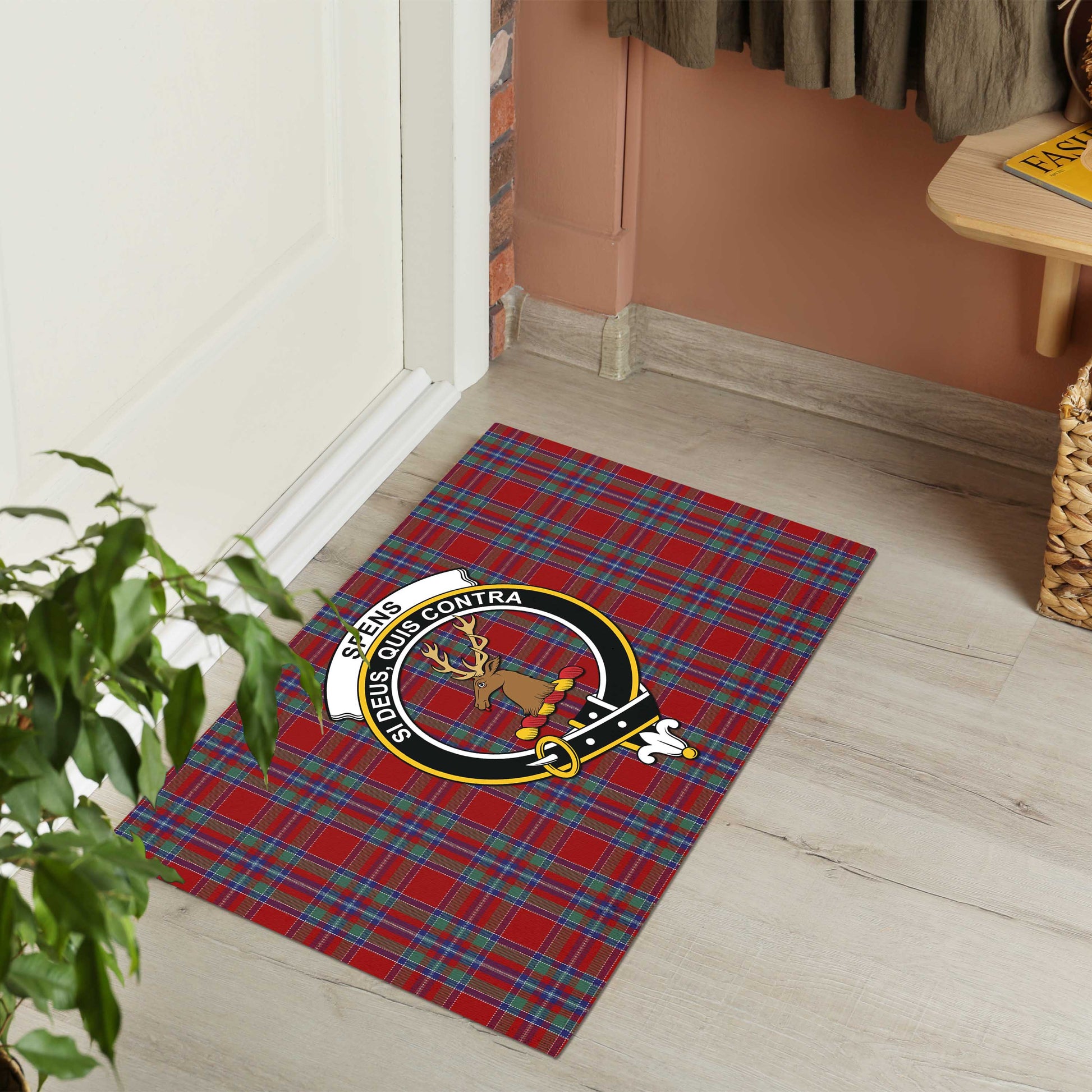 Spens Tartan Door Mat with Family Crest - Tartanvibesclothing Shop