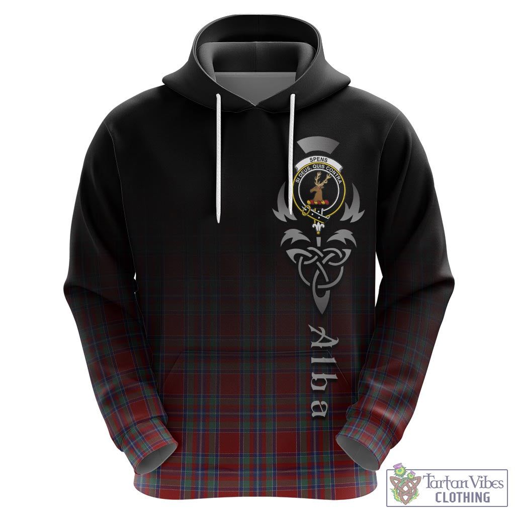 Tartan Vibes Clothing Spens Tartan Hoodie Featuring Alba Gu Brath Family Crest Celtic Inspired