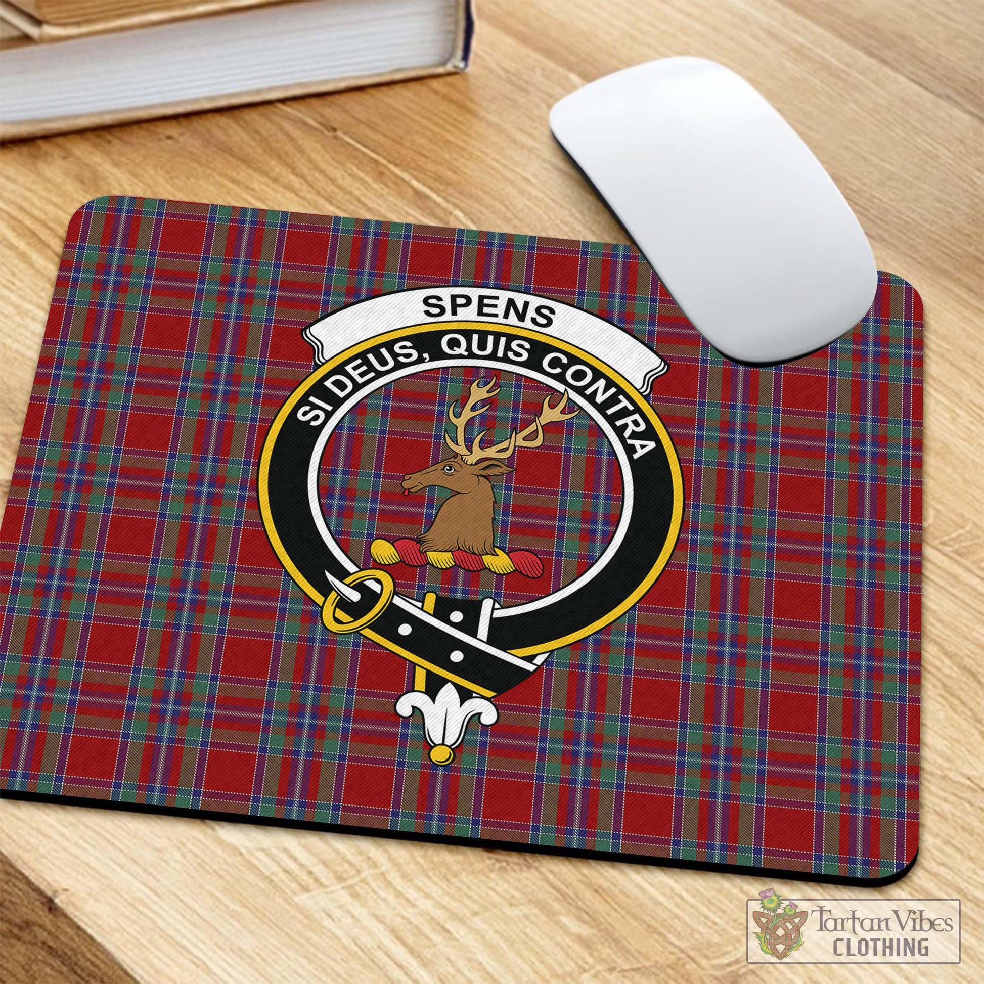 Tartan Vibes Clothing Spens Tartan Mouse Pad with Family Crest