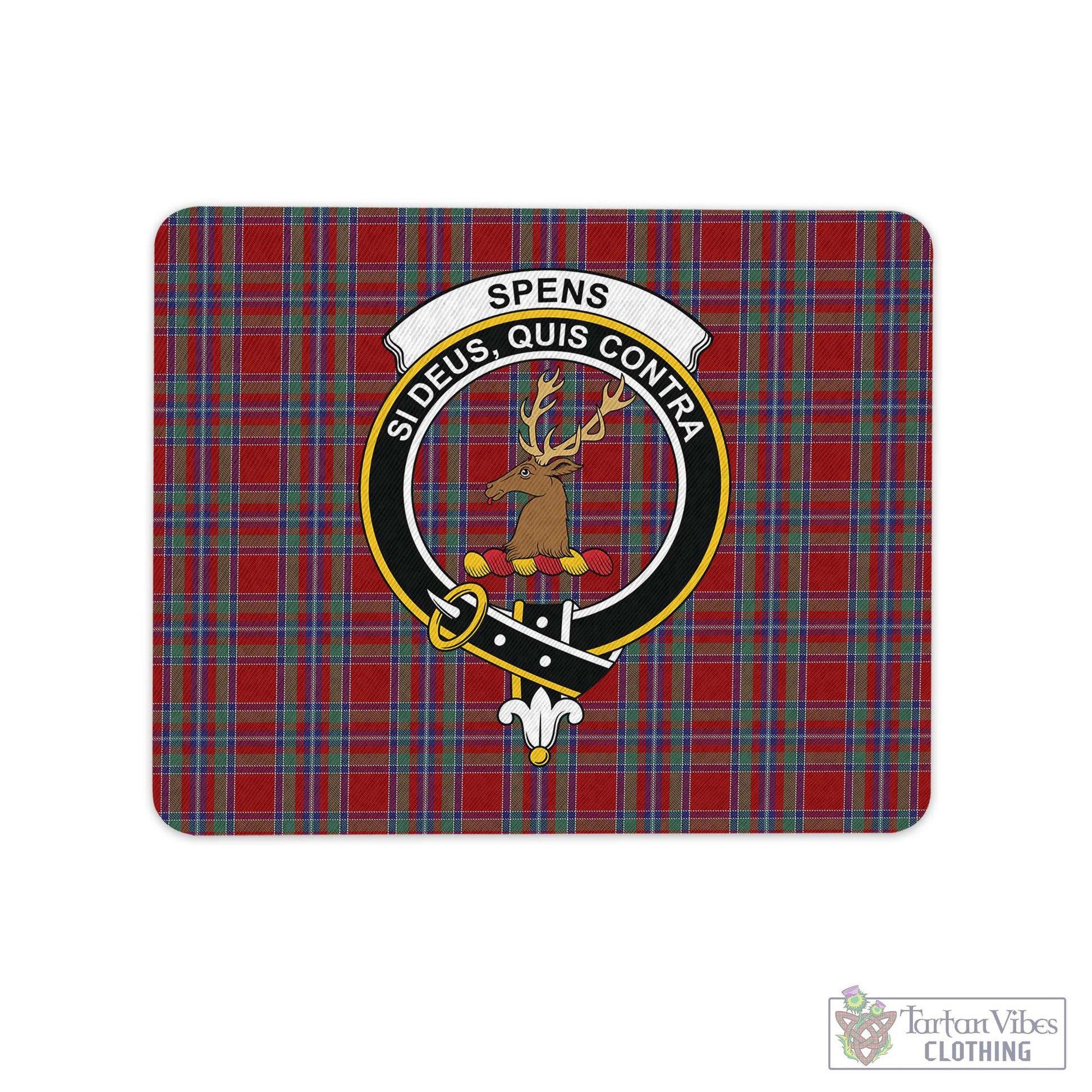 Tartan Vibes Clothing Spens Tartan Mouse Pad with Family Crest