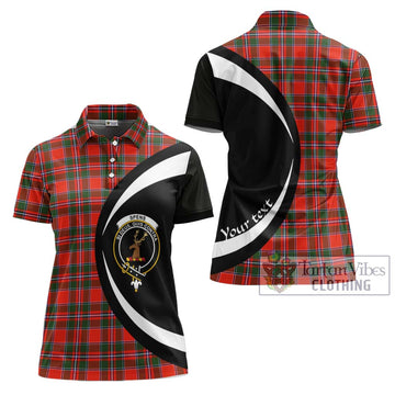 Spens Modern Tartan Women's Polo Shirt with Family Crest Circle Style