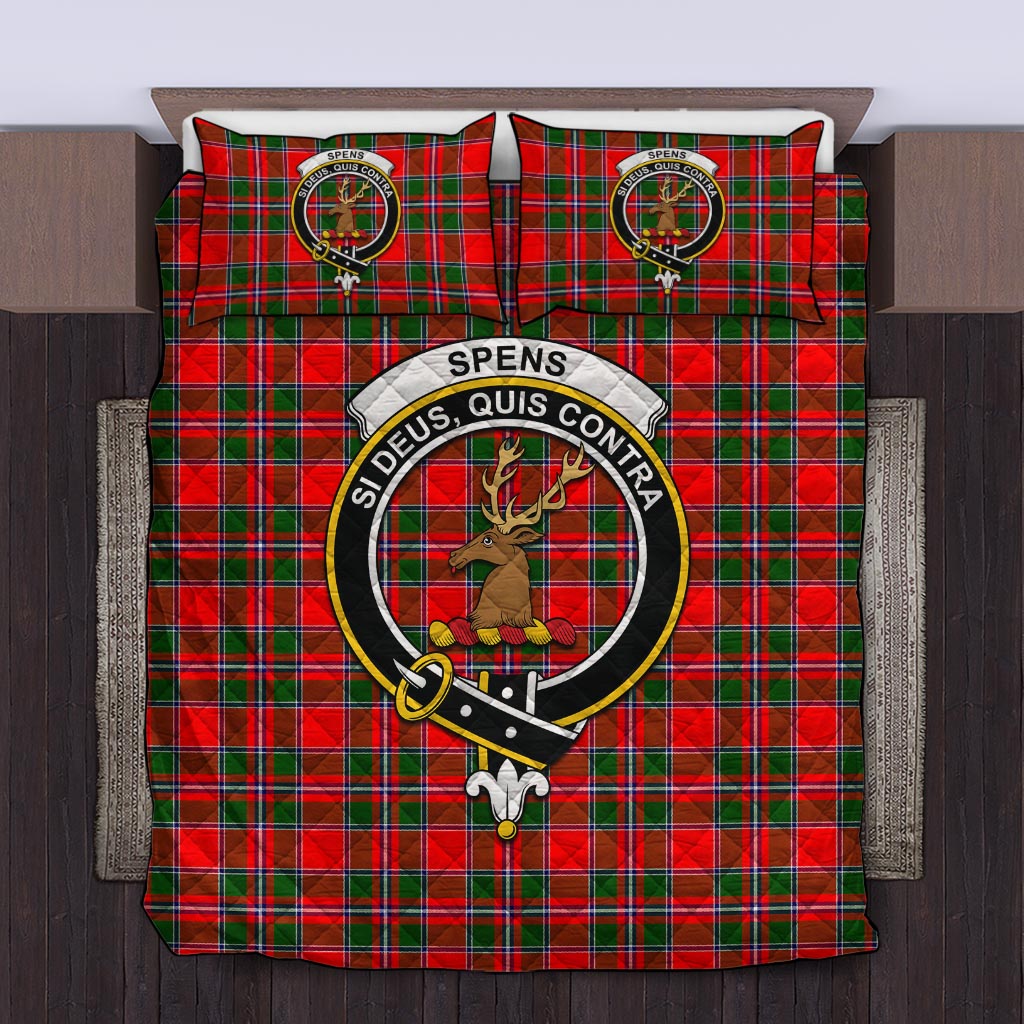 Spens Modern Tartan Quilt Bed Set with Family Crest