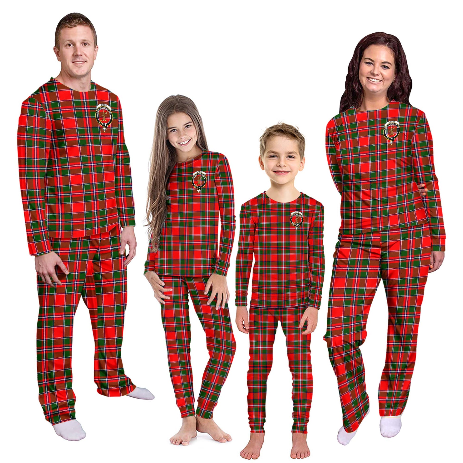 Spens Modern Tartan Pajamas Family Set with Family Crest - Tartanvibesclothing
