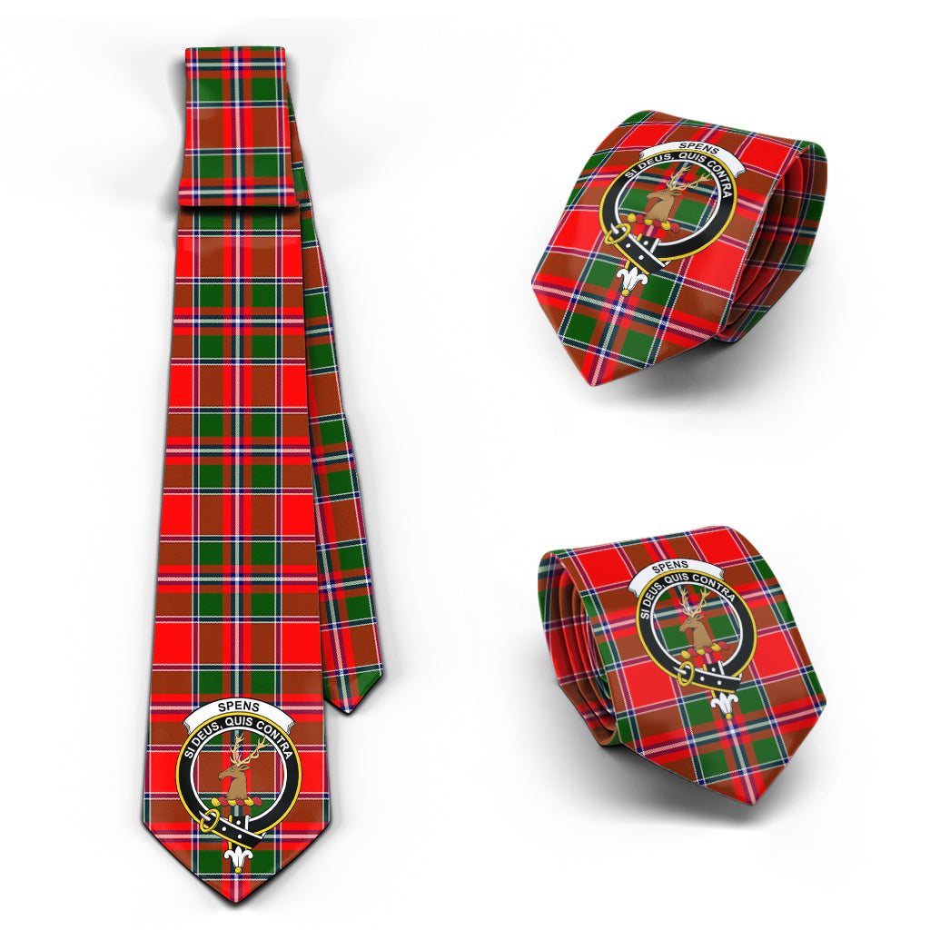 Spens Modern Tartan Classic Necktie with Family Crest Necktie One Size - Tartan Vibes Clothing