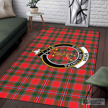 Spens Modern Tartan Area Rug with Family Crest