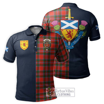 Spens Modern Tartan Polo Shirt Alba with Scottish Lion Royal Arm Half Style