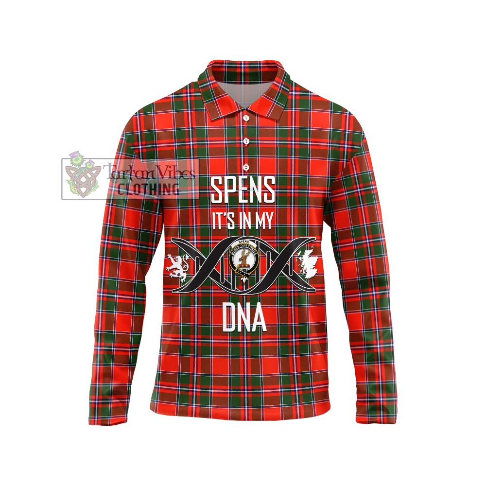 Spens Modern Tartan Long Sleeve Polo Shirt with Family Crest DNA In Me Style Unisex - Tartanvibesclothing Shop