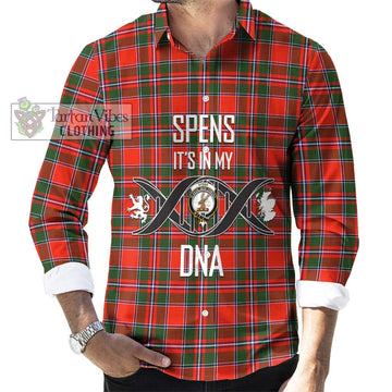 Spens Modern Tartan Long Sleeve Button Shirt with Family Crest DNA In Me Style