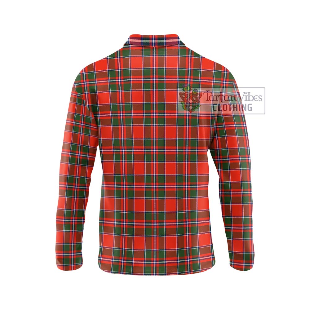 Spens Modern Tartan Long Sleeve Polo Shirt with Family Crest DNA In Me Style - Tartanvibesclothing Shop