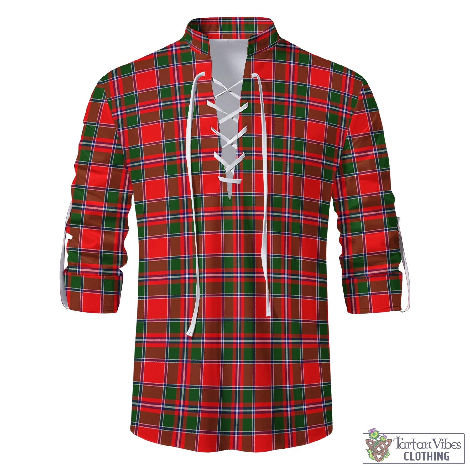 Tartan Vibes Clothing Spens Modern Tartan Men's Scottish Traditional Jacobite Ghillie Kilt Shirt