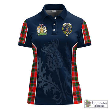 Spens Modern Tartan Women's Polo Shirt with Family Crest and Scottish Thistle Vibes Sport Style