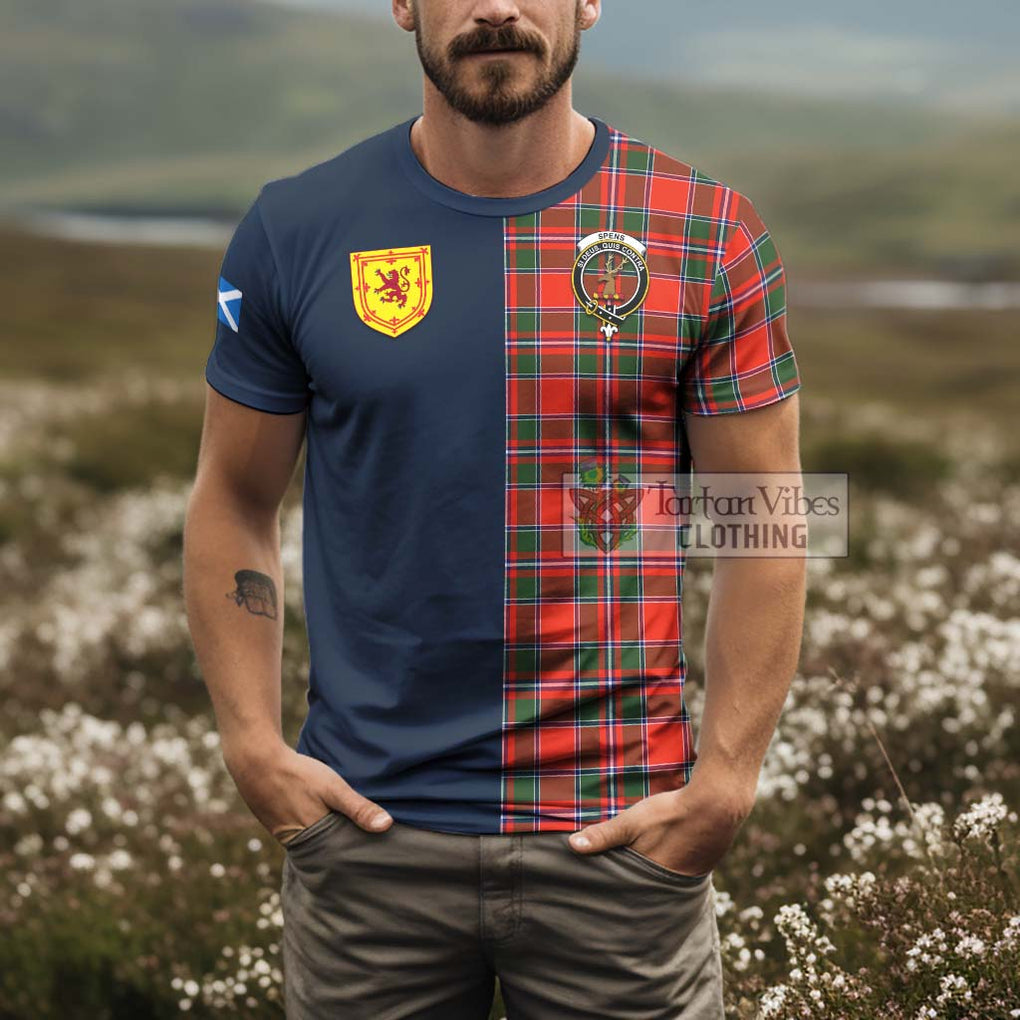 Tartan Vibes Clothing Spens Modern Tartan T-Shirt Alba with Scottish Lion Royal Arm Half Style