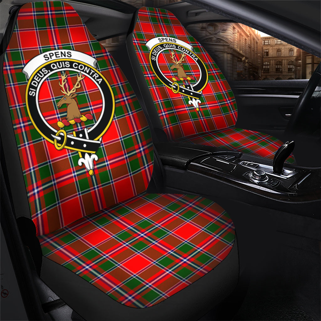 Spens Modern Tartan Car Seat Cover with Family Crest - Tartanvibesclothing