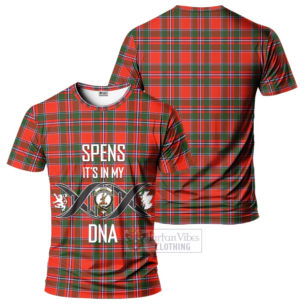 Tartan Vibes Clothing Spens Modern Tartan T-Shirt with Family Crest DNA In Me Style
