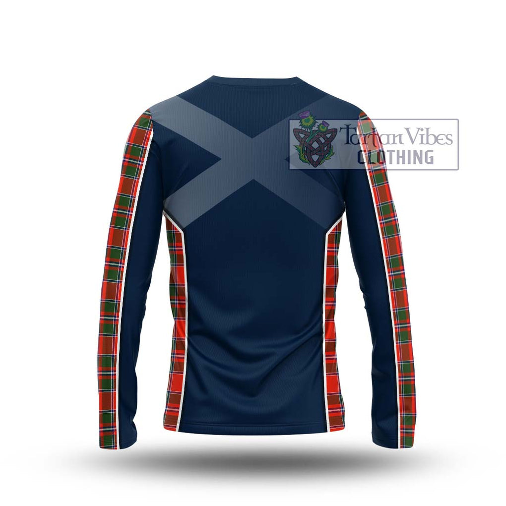 Spens Modern Tartan Long Sleeve T-Shirt with Family Crest and Lion Rampant Vibes Sport Style - Tartan Vibes Clothing