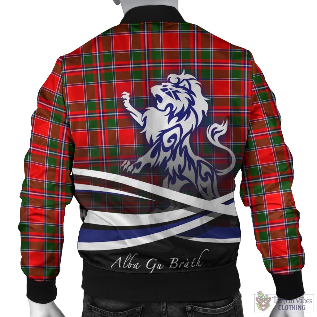 Tartan Vibes Clothing Spens Modern Tartan Bomber Jacket with Alba Gu Brath Regal Lion Emblem