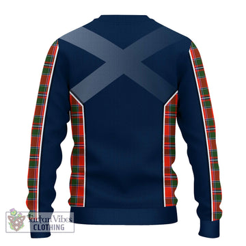 Spens Modern Tartan Knitted Sweater with Family Crest and Lion Rampant Vibes Sport Style