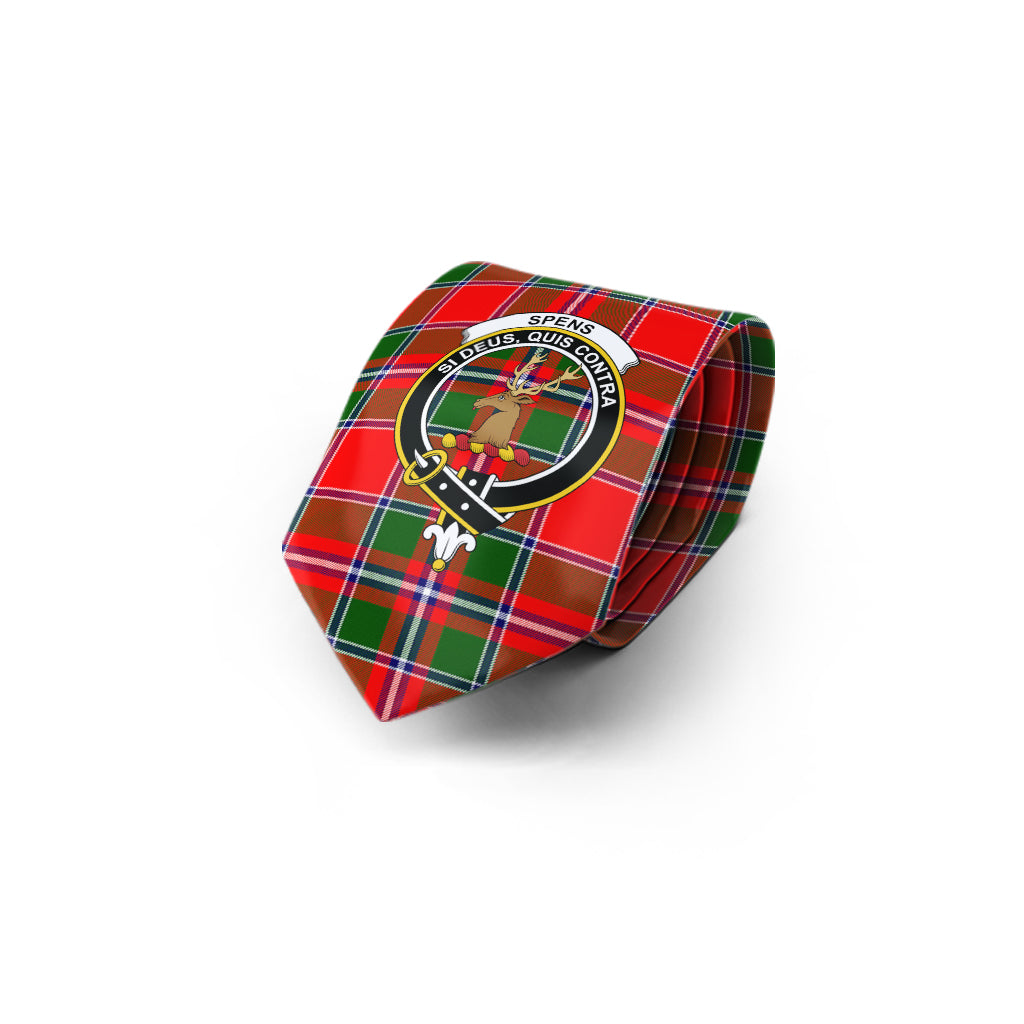 Spens Modern Tartan Classic Necktie with Family Crest - Tartan Vibes Clothing