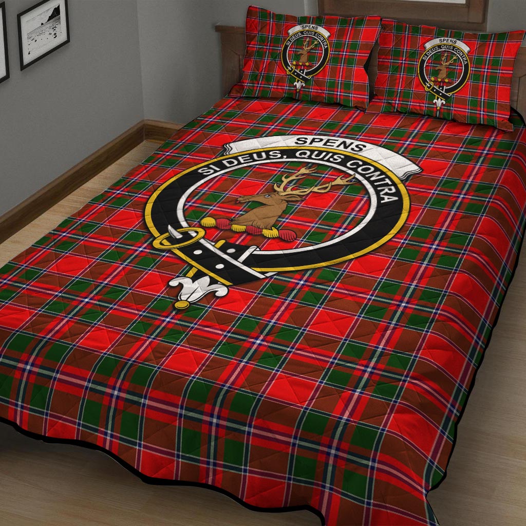 Spens Modern Tartan Quilt Bed Set with Family Crest