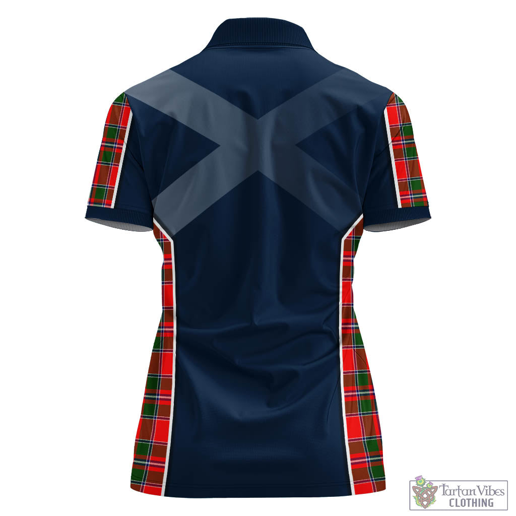Tartan Vibes Clothing Spens Modern Tartan Women's Polo Shirt with Family Crest and Scottish Thistle Vibes Sport Style
