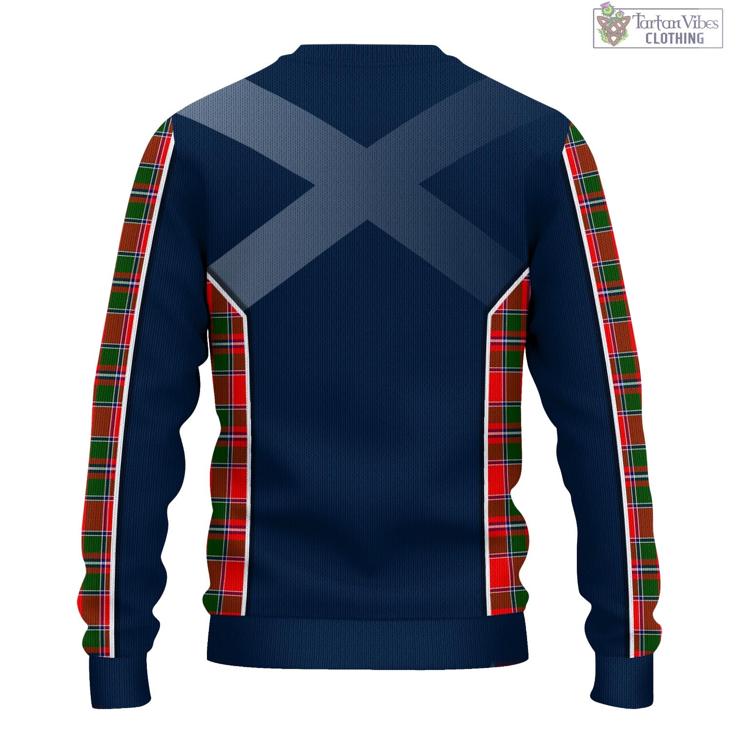 Tartan Vibes Clothing Spens Modern Tartan Knitted Sweatshirt with Family Crest and Scottish Thistle Vibes Sport Style