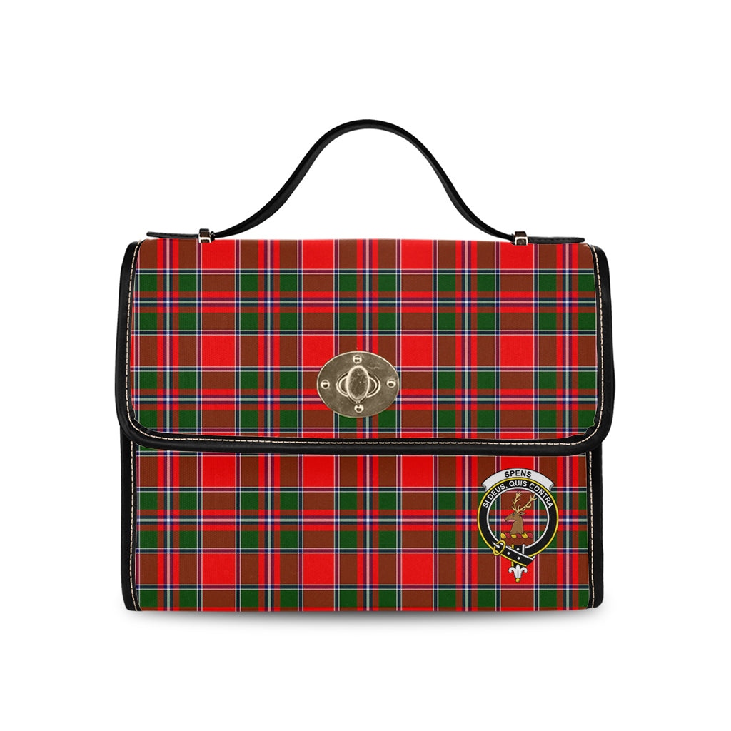 spens-modern-tartan-leather-strap-waterproof-canvas-bag-with-family-crest